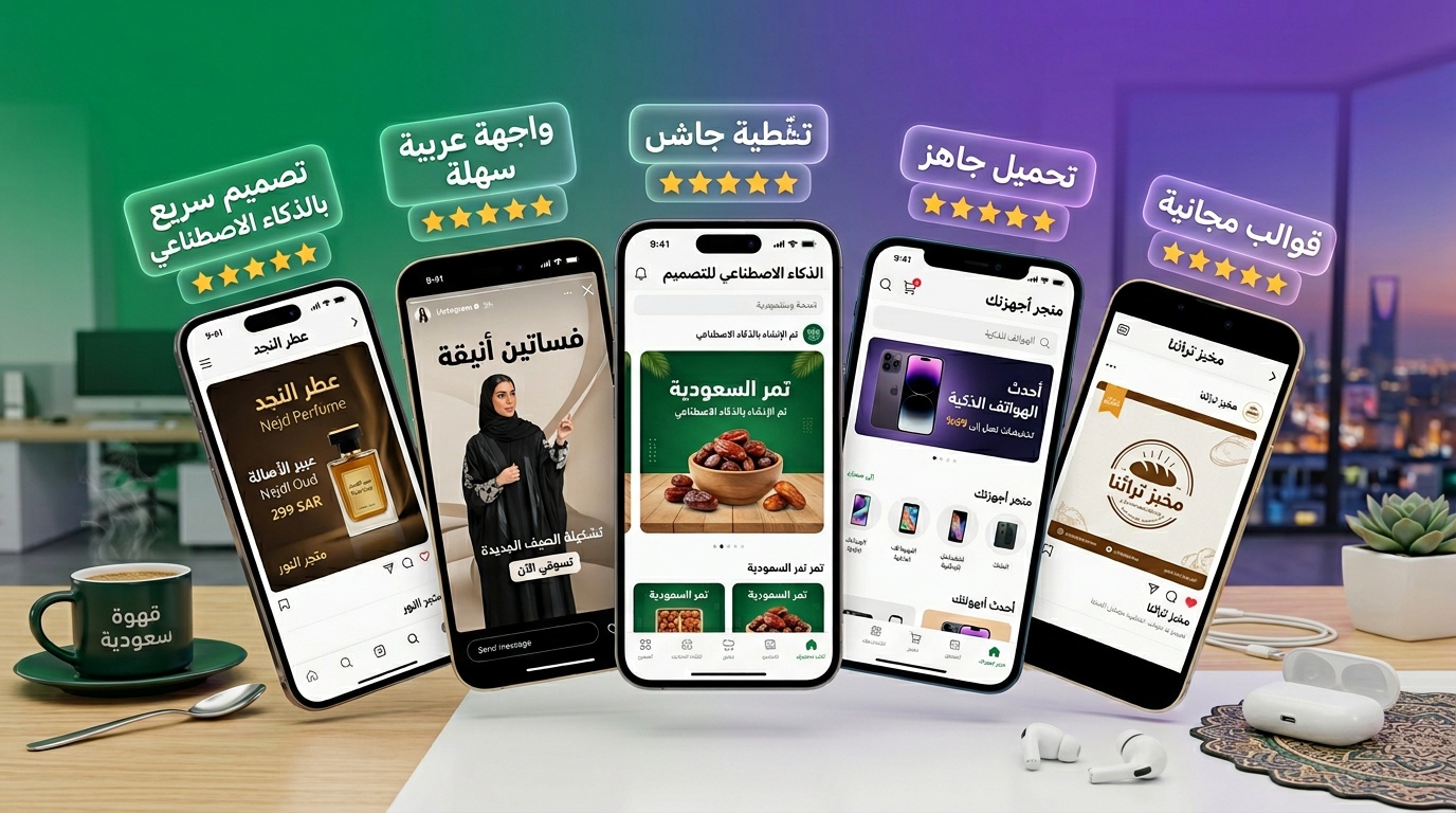 أفضل تطبيقات التصميم المجانية للجوال مع واجهات عربية للتجار السعوديين - لقطة