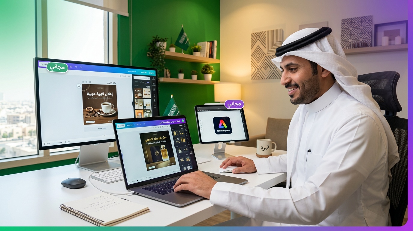 مقارنة أفضل برامج التصميم المجانية بما فيها لقطة للتجار السعوديين - لقطة استوديو