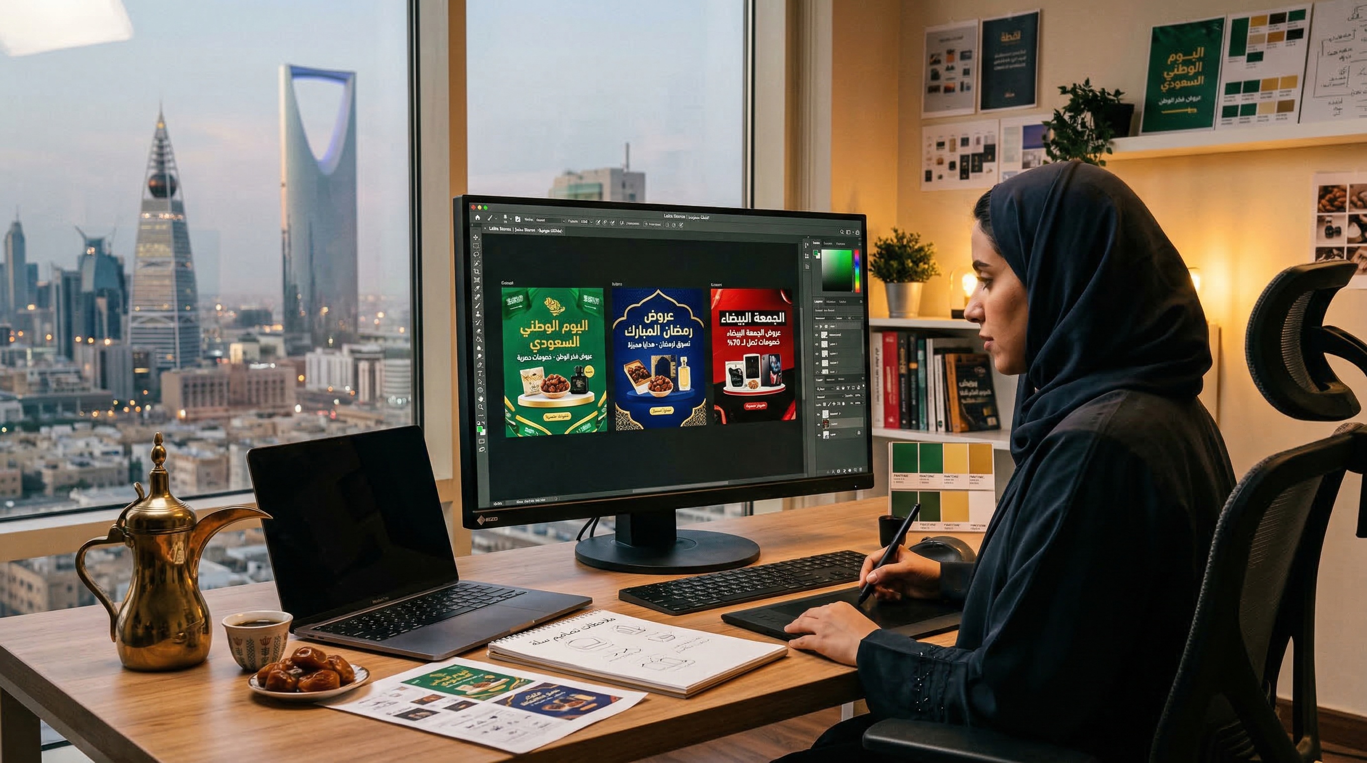 تصميم إعلانات متاجر سلة للمواسم السعودية في استوديو لقطة