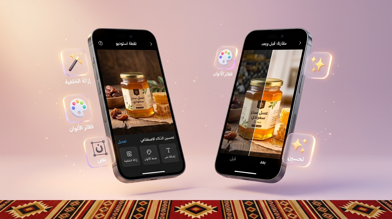 تطبيق لقطة لتعديل وتحسين صور المنتجات السعودية بالذكاء الاصطناعي على الجوال