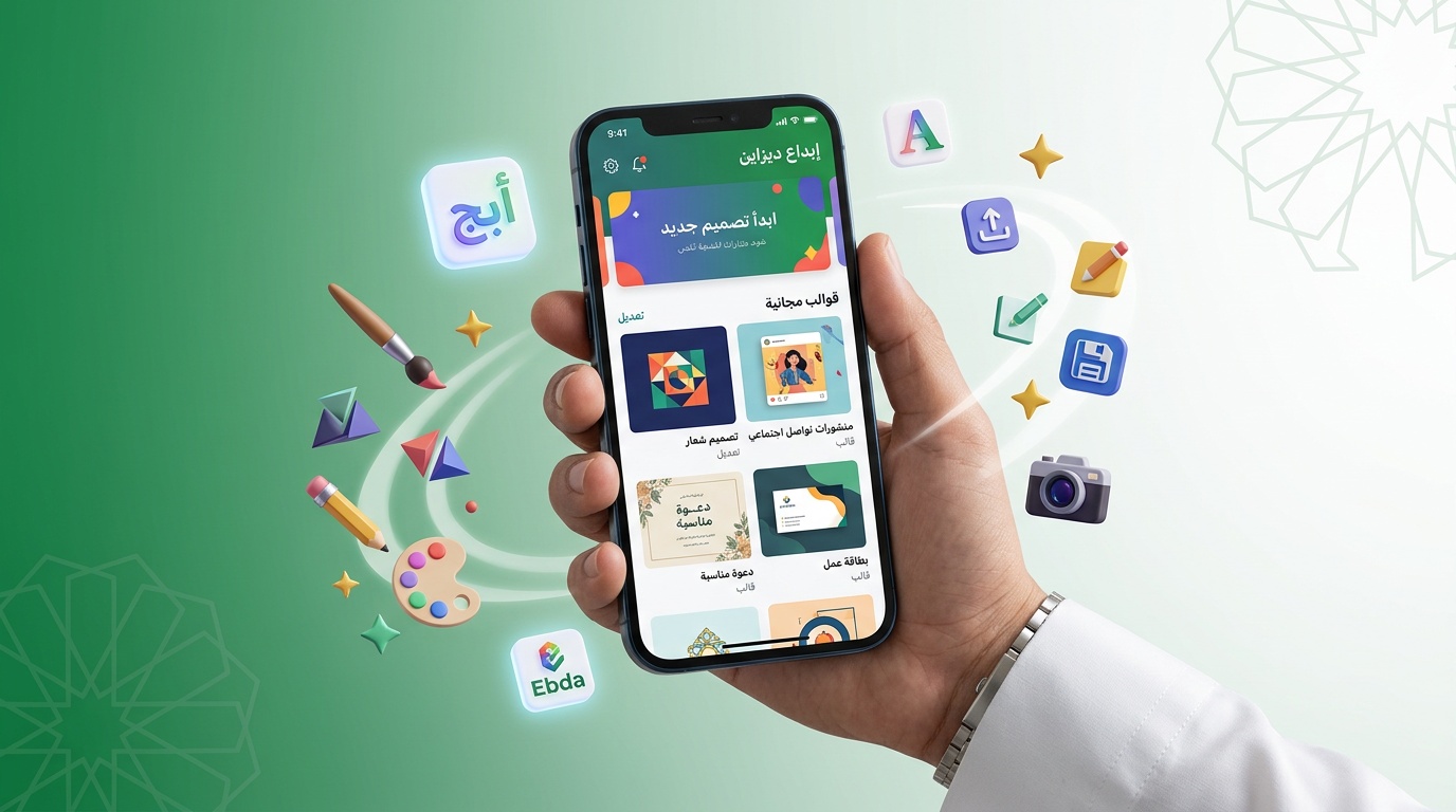 تطبيق تصميم مجاني بواجهة عربية لأصحاب المتاجر السعودية