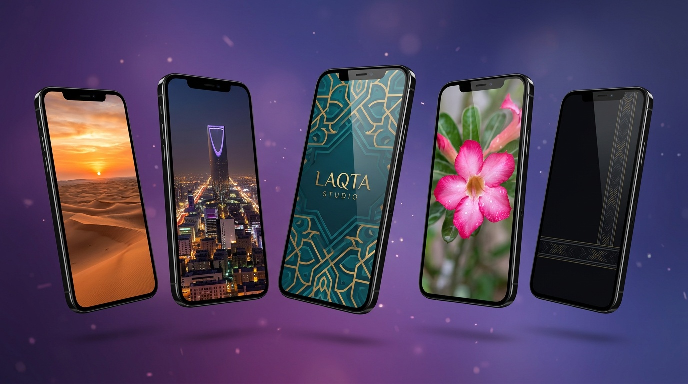 أجمل خلفيات موبايل فخمة تعرض مناظر سعودية وزخارف عربية بجودة عالية