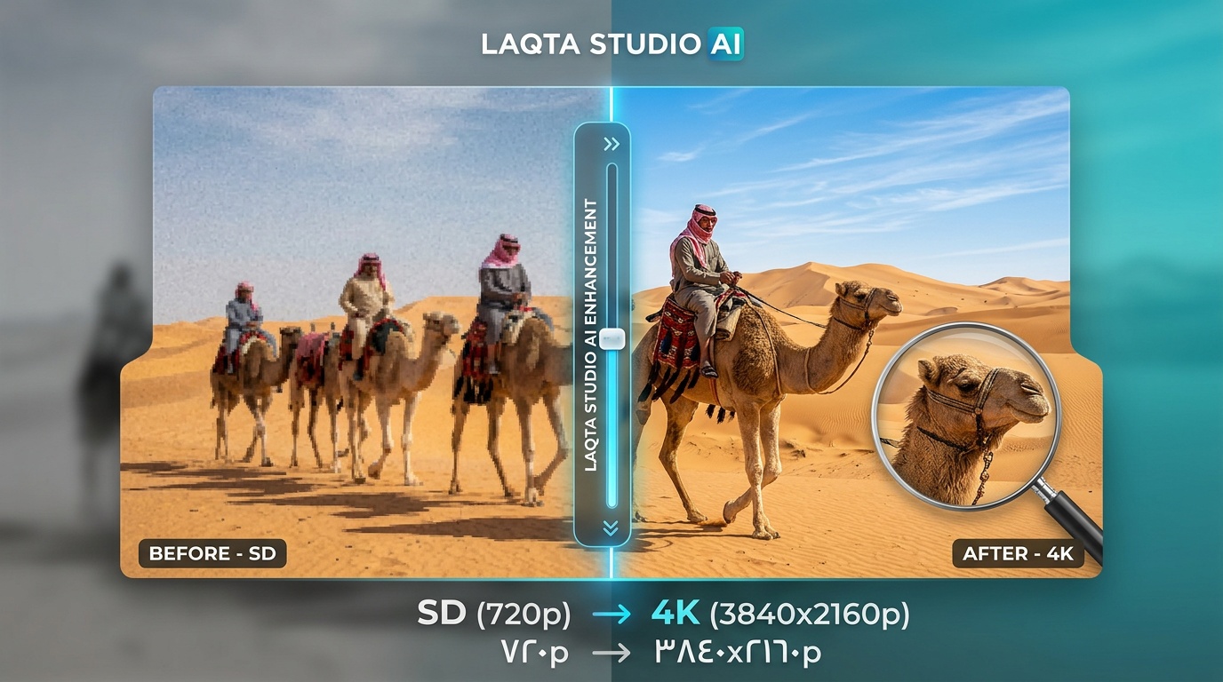 تحسين جودة الصور بالذكاء الاصطناعي من SD إلى 4K - لقطة استوديو