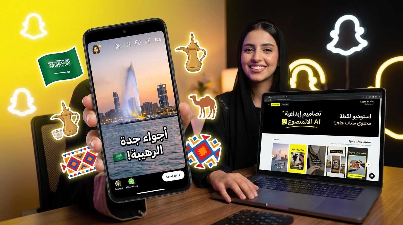 صور سناب شات احترافية بتصميم سعودي - لقطة استوديو