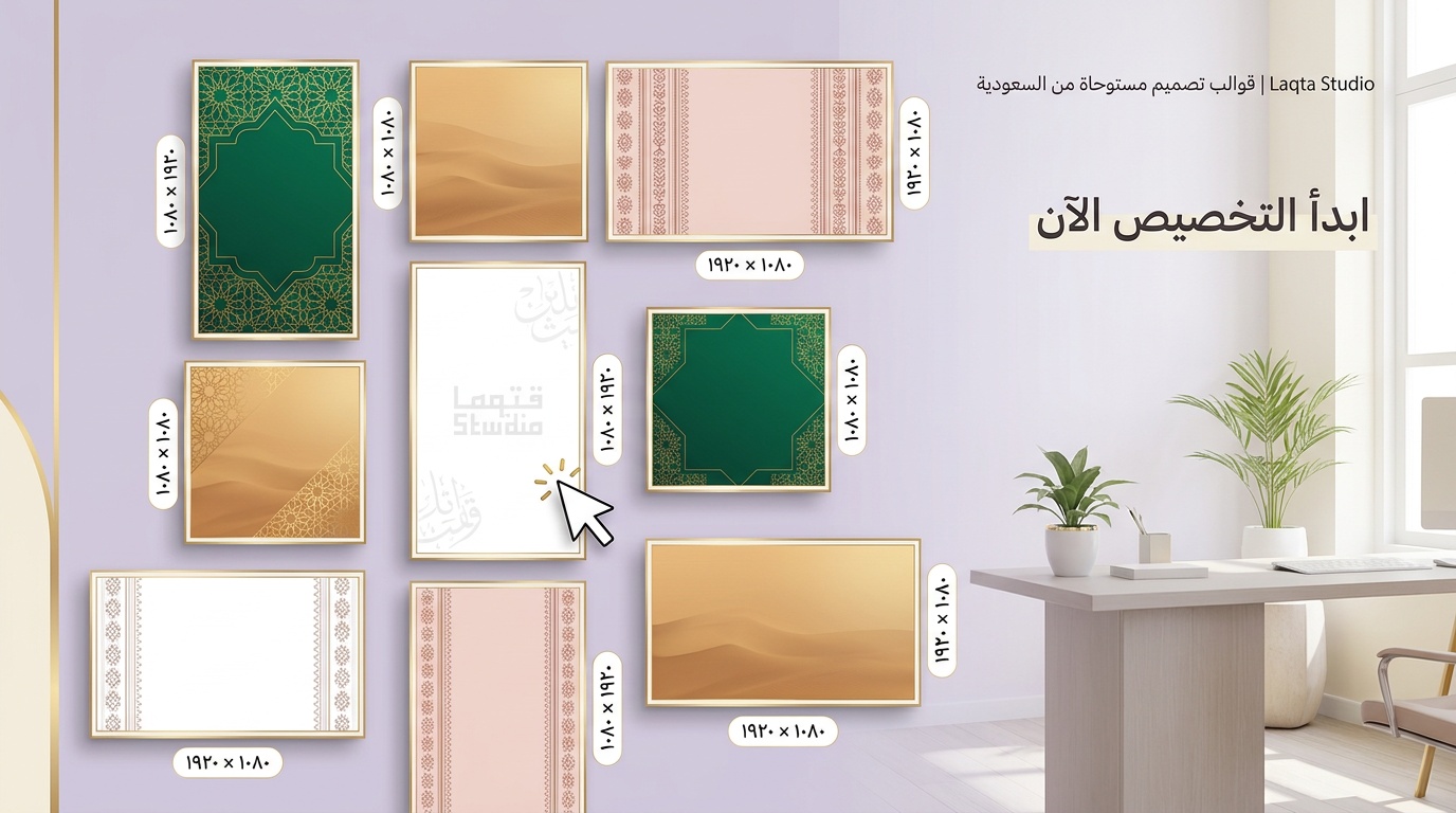 قوالب وصور فارغة جاهزة للتصميم بخلفيات سعودية - لقطة استوديو