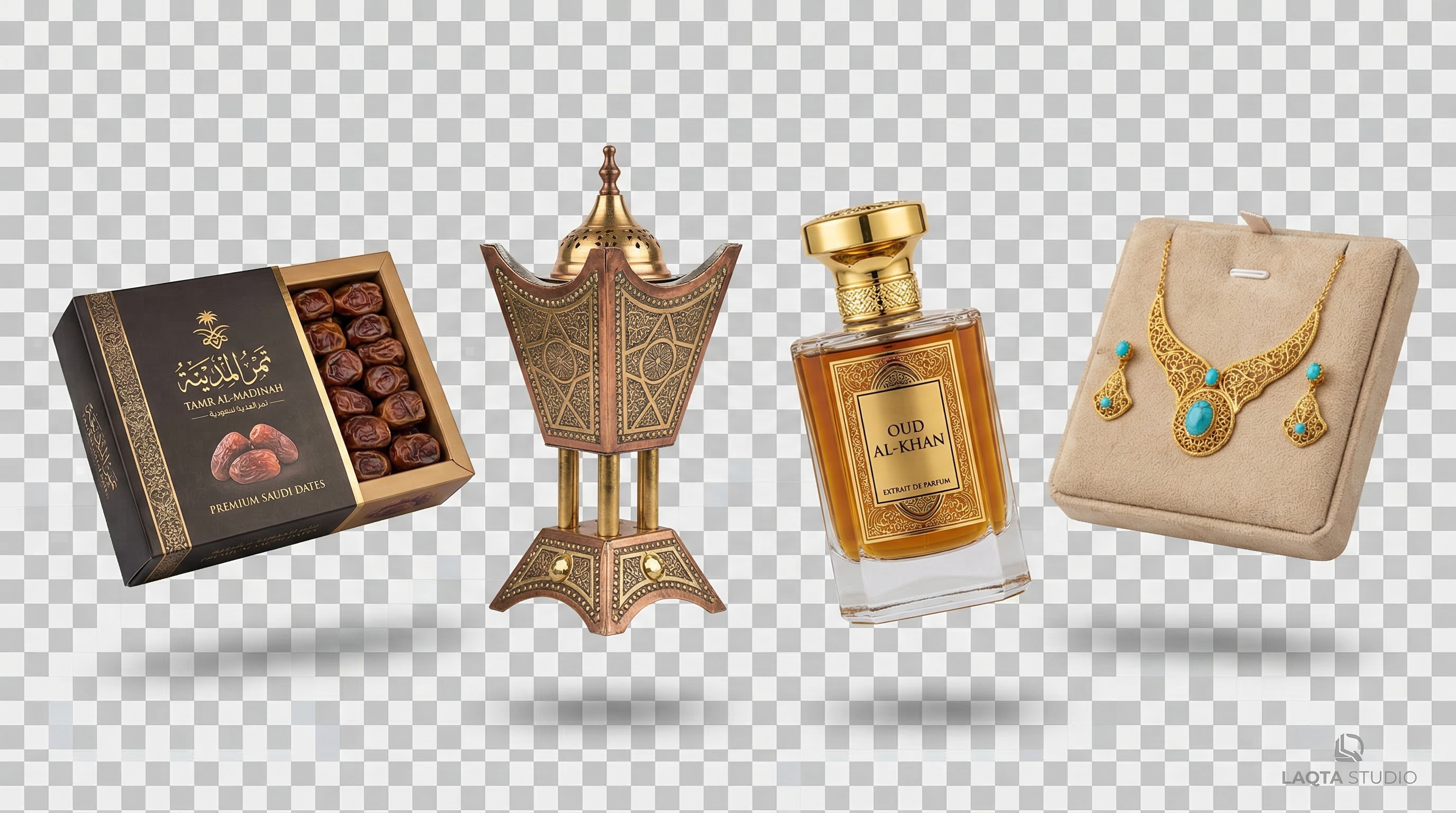 مجموعة صور منتجات سعودية مفرغة بخلفية شفافة جاهزة للاستخدام