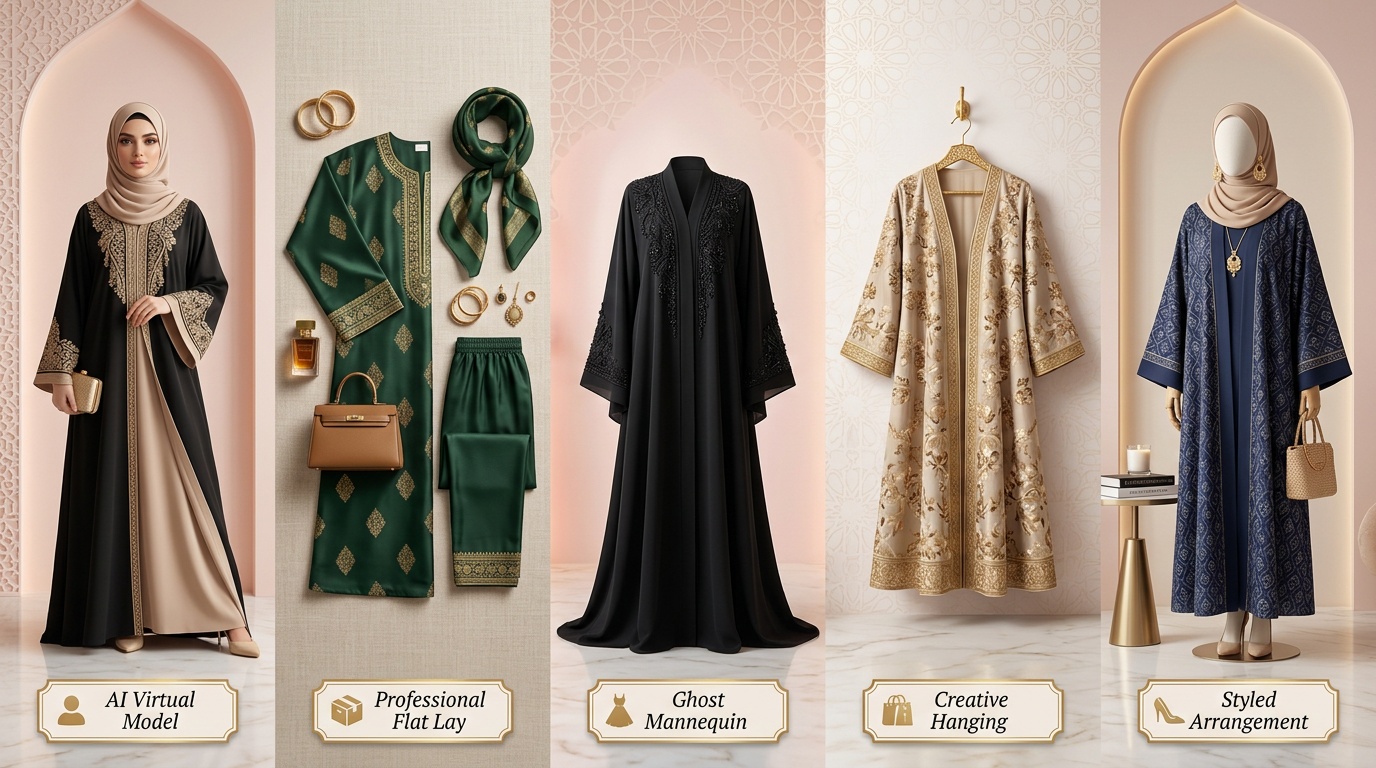 عرض ملابس بدون موديل - خمس طرق احترافية لتصوير الأزياء السعودية