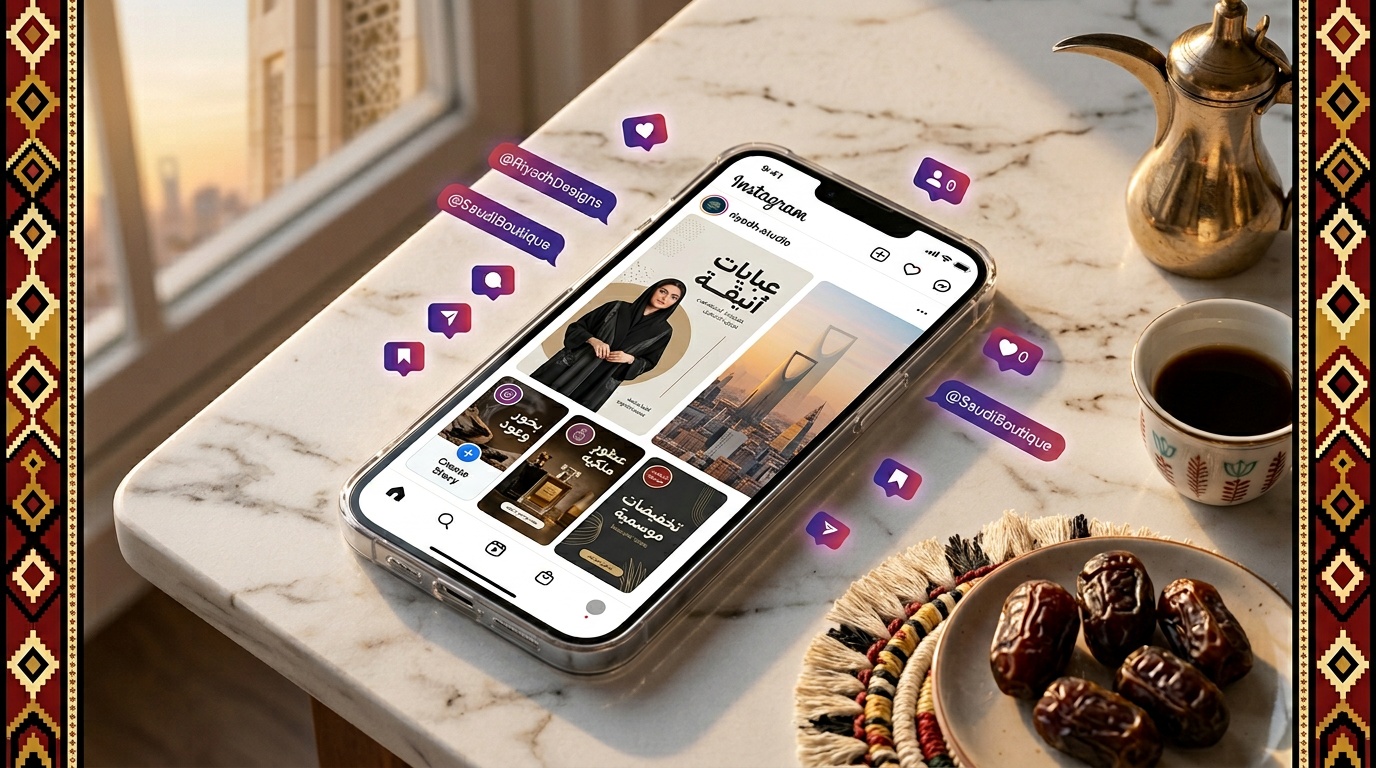 قوالب ستوري انستقرام احترافية بتصميم عربي سعودي لمتاجر التجارة الإلكترونية - لقطة استوديو