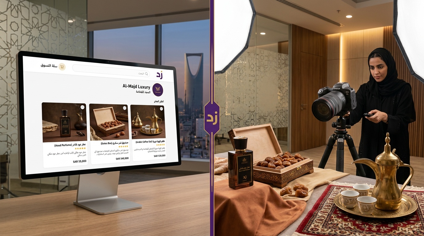 تصوير منتجات احترافي لمتجر زد مع عرض المنتجات السعودية بجودة عالية - لقطة استوديو