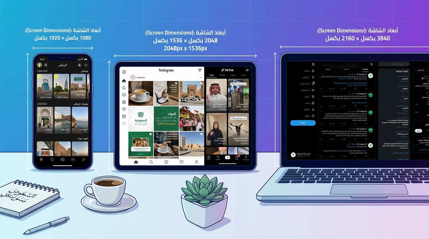 دليل مقاسات إعلانات السوشيال ميديا لجميع المنصات بالأبعاد الصحيحة - لقطة